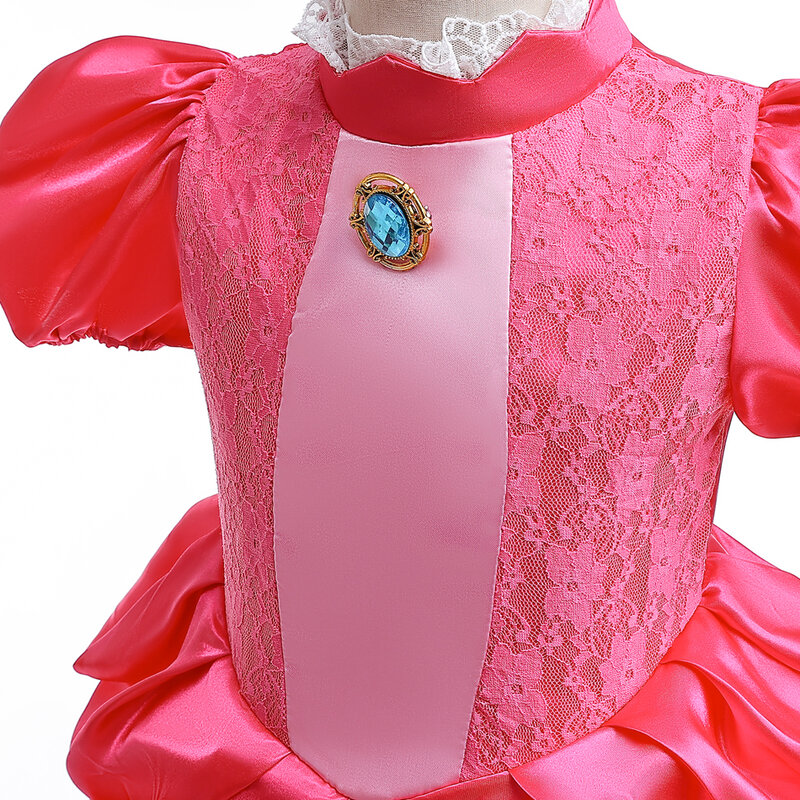 Dziewczęca księżniczka sukienka brzoskwiniowa przebranie na karnawał dzieci Halloween Boże Narodzenie nowy rok przebranie dzieci różowe urodziny LED Vestidos Party