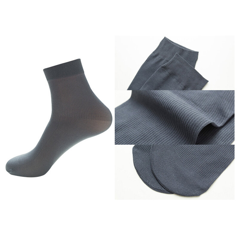 Kaus kaki paduan katun untuk pria, Kaos Kaki pendek Bisnis adem tipis serat bambu 1/3/5 pasang kasual warna polos musim panas