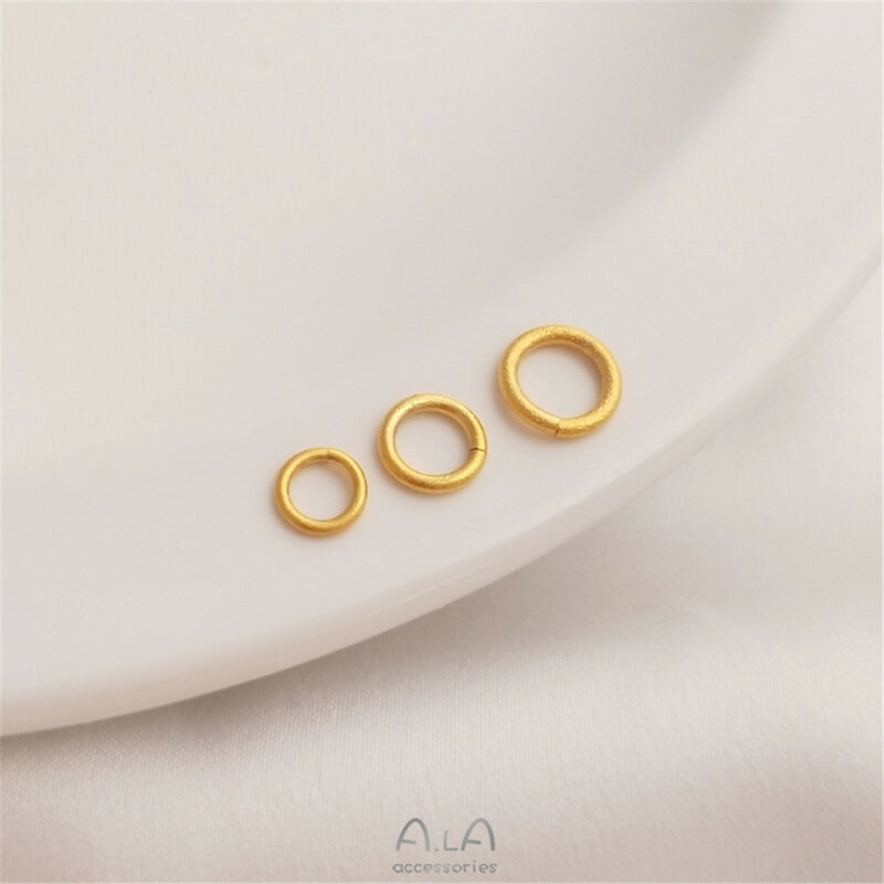Vietnam strong bao color sand gold opening ring accessories DIY bracelet pendant jewelry end closed ring link ring