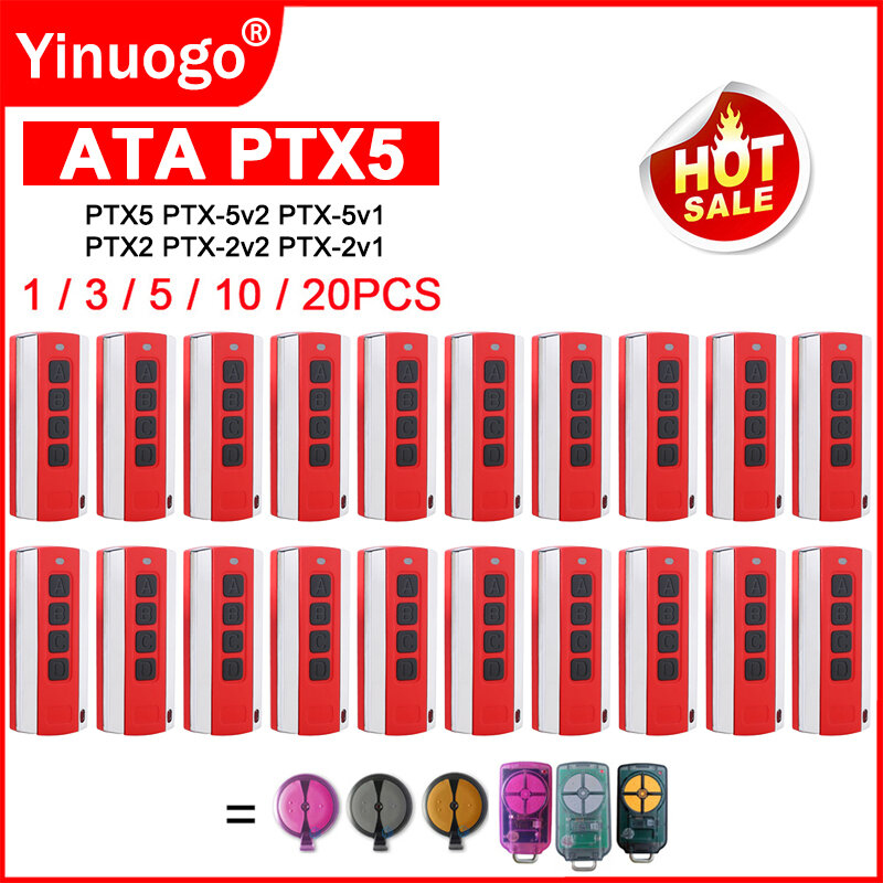 ATA PTX-5v2 PTX5 PTX-5 TrioCode GDO 리모컨 차고 문짝 오프너, 433.92MHz 롤링 코드, ATA PTX2 차고 문짝 리모컨