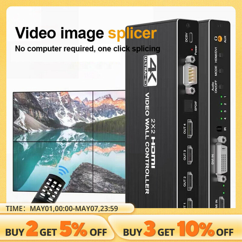 4K HD-MI Video Wall Controller 2x2 HD-MI DVI Video Wall Processor 1 x2 1 x4 1 x3 2 x1 3x1 4 x1 Multi Video Screen Processor Splicer