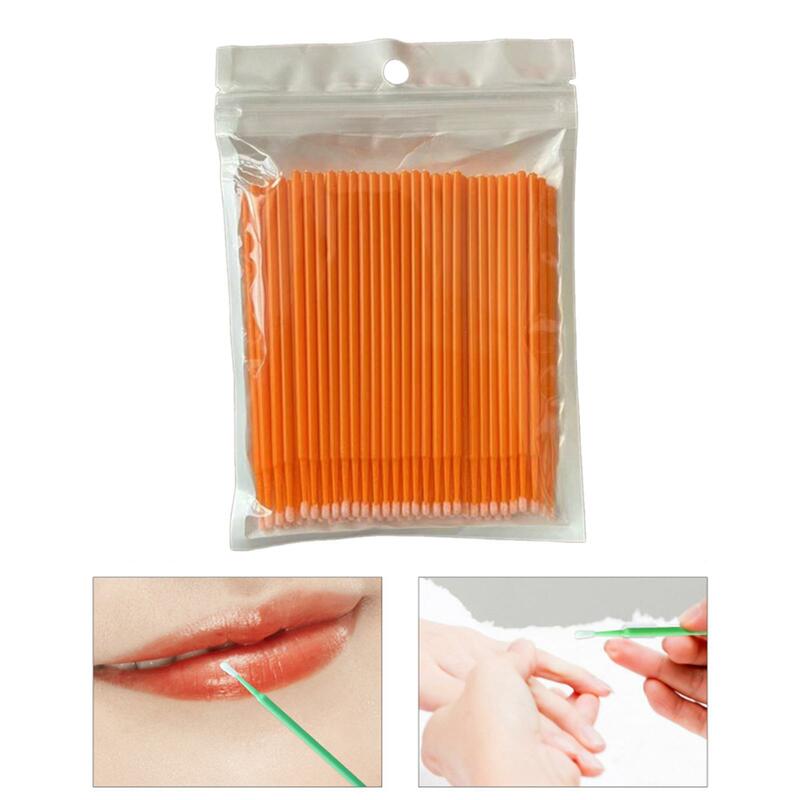 Micro aplicador escovas para extensões de cílios, cílios enxertados com varas, ponta de precisão, cotonetes, cuidados pessoais, 100x