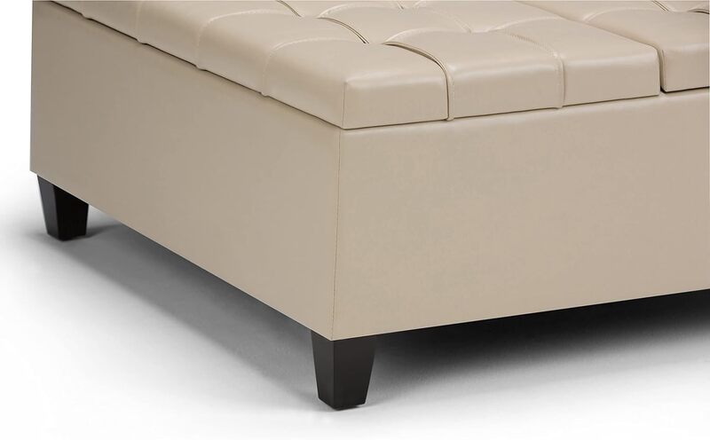โต๊ะกาแฟสี่เหลี่ยมขนาด36นิ้วพร้อมครีมซาตินทำจากหนังพื้นเมืองสำหรับห้องนั่งเล่นและห้องนอน
