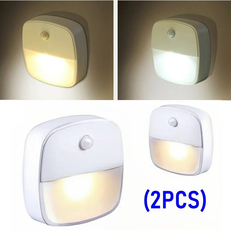 LDHLM lampu malam LED Sensor gerak, lampu malam LED Sensor gerak AAA bertenaga baterai kamar tidur dinding tangga lemari lorong induksi tubuh