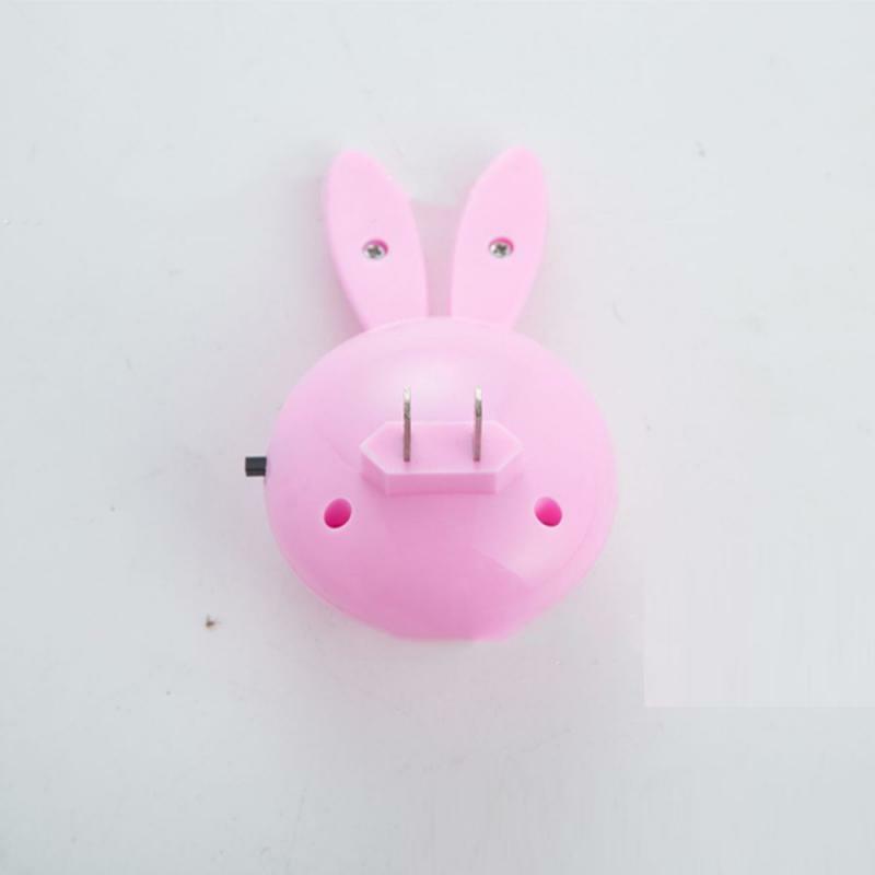 LED 만화 귀여운 토끼 야간 램프 스위치 온/오프 벽 조명, AC110-220V 미국 플러그 침대 옆 램프, 어린이 아기 선물