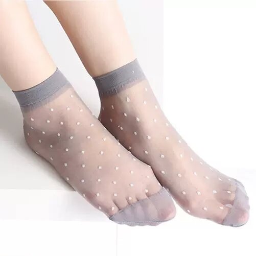 20 pçs = 10 pares de verão feminino curto pele meias femininas fino cristal transparente menina tornozelo de seda suave antiderrapante adequado meias