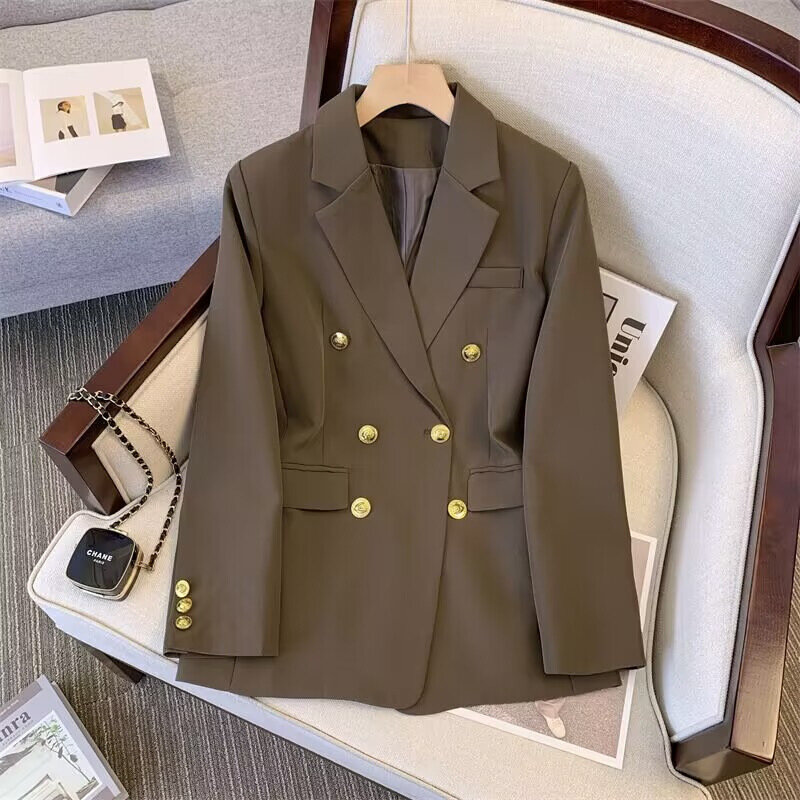 Suit Set for Women in 2024 Spring and Autumn New Spring and Autumn Loose Fitting Slimming Suit Jacket Casual Wide Leg Pants