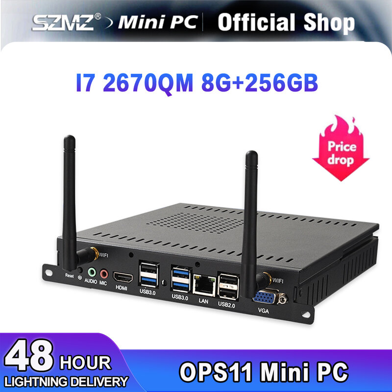 SZMZ OPS Mini PC Core I3 I5 I7 Prosesor DDR3 8G 128GB 256GB SSD Windows 10 Linux Gaming Komputer Desktop, Gamer PC