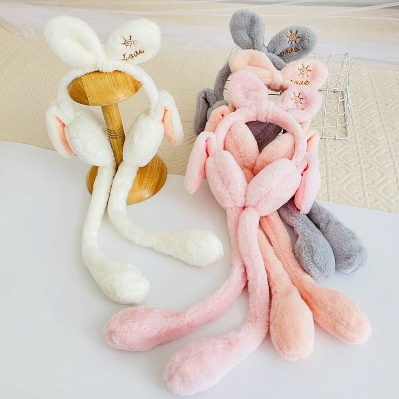 Cute Rabbit Moving Earmuffs Gift Winter Warm Headwear Animal Earflap Hat Earmuff Earflap Kids's Ear Protection