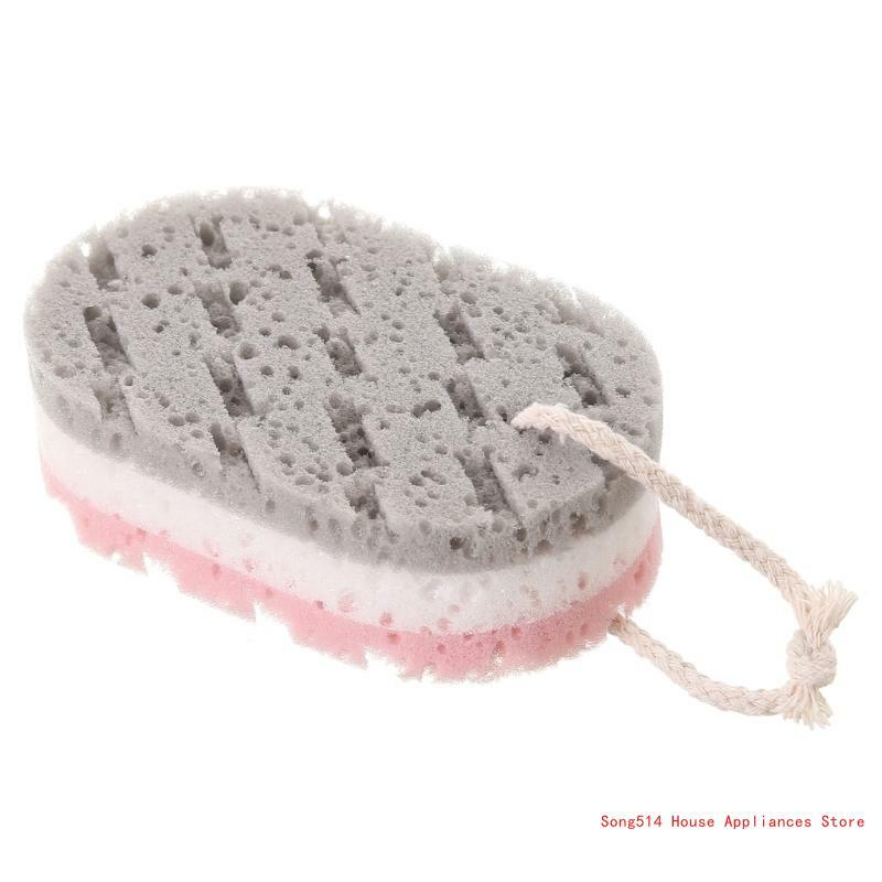 Three Layer Bath Exfoliating Shower Sponge For Adult Natural Scrubber Refreshing 95AC