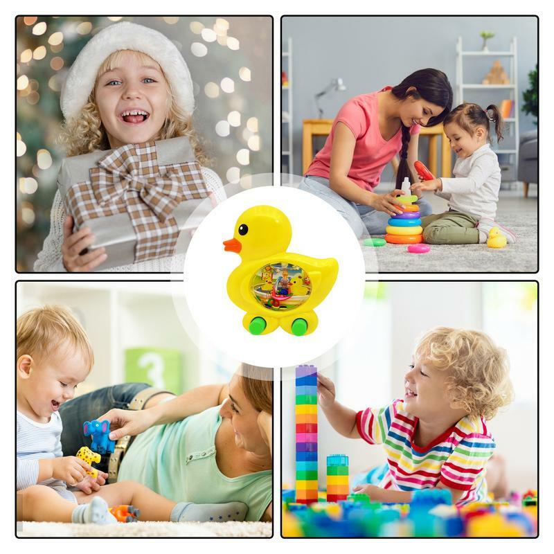 Handheld Ring Throwing Game Toy, Little Yellow Duck Shape, Retro Puzzle, Handheld Water Games