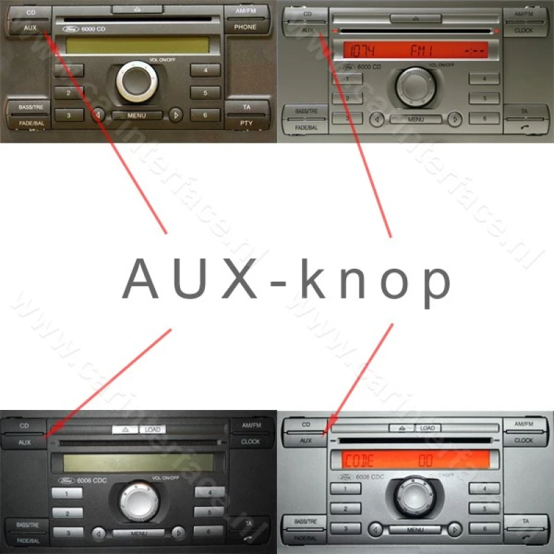 อะแดปเตอร์เพลงบลูทูธ6000CD AUX-in อะแดปเตอร์เสียงสำหรับฟอร์ด6000CD วิทยุพบกับ AUX, โฟกัส, C-MAX, Mondeo, S-MAX, T