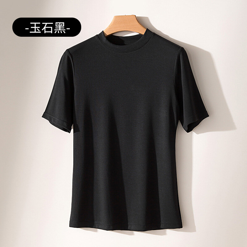 T-shirt à manches courtes en modal Lanjing pour femmes, chemise astronomique à col rond, Cool, séchage rapide, été, nouveau, 2024