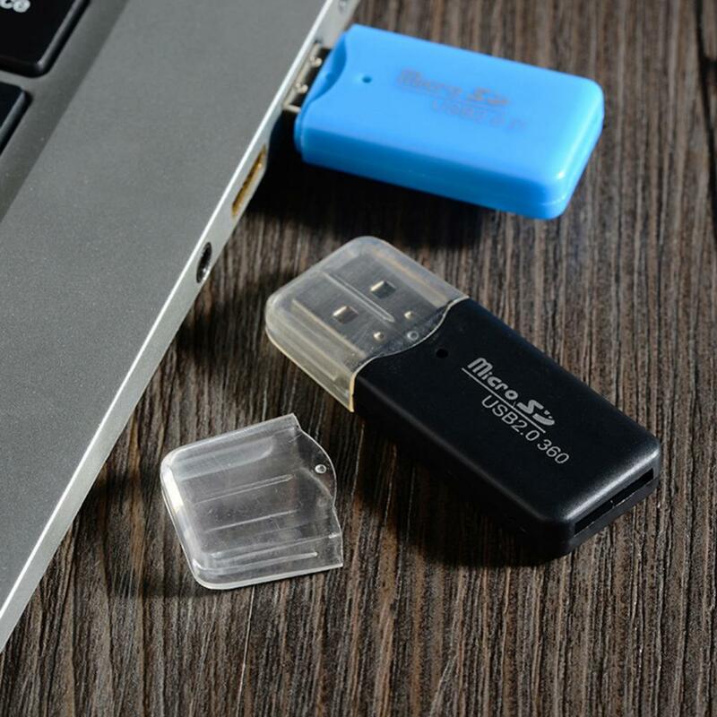 Mini leitor de cartão de memória usb 2 0, leitor de cartão tf, suporte versão 1 1/2 0 e micro sdhc