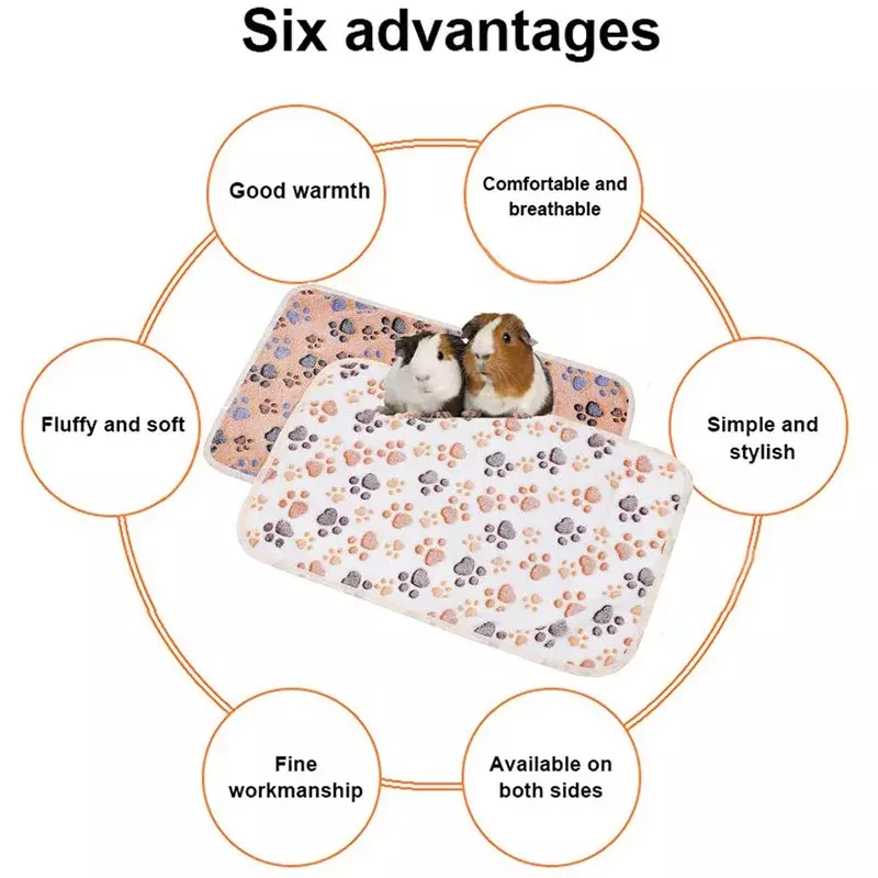 Soft Sleep Mat for Hamster Pet Pee Pad Puppy Kitten Blanket Bed Mat Guinea Pig Plush Mat Bed Small Animal Mat for Rabbit Hamster