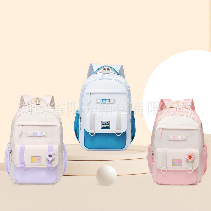 2024 New Girls School Bag Leisure Causal Middle High Primary Student Shoulder Orthopedic Backpack Large Capacity Gifts Mochilas
