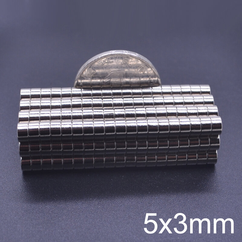 10/50/100/200/500/1000 Buah 5X3 Super Kuat Bulat Kuat NdFeB Magnet Cakram Neodymium Dia N35 Magnet Bumi Jarang 5*3