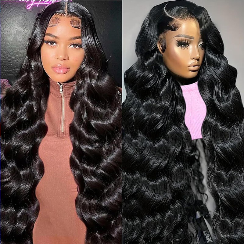 Transparant 100% Human Hair Wigs 250% Density Indian 13x6 Body Wave Lace Frontal Human Hair Wig For Women Pre Plucked Miss Belle