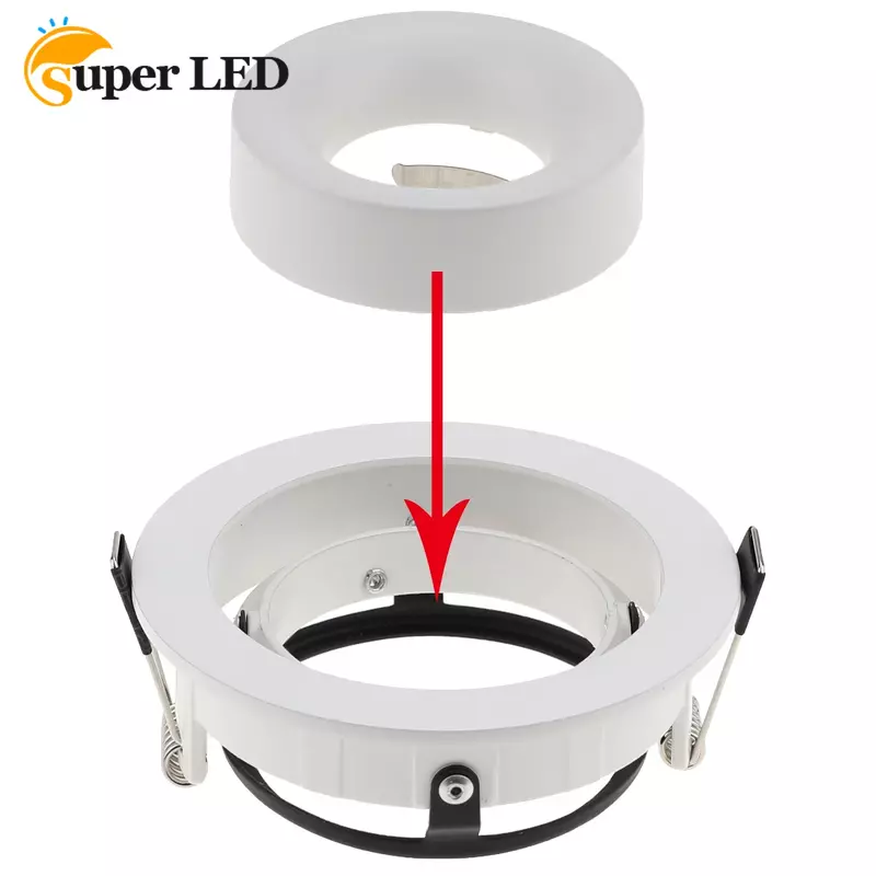 Boîtier de globe oculaire LED, ampoule MR16, cadre GU10, Downlight, plafonnier, lampe, Siling, rond, carré, noir, blanc