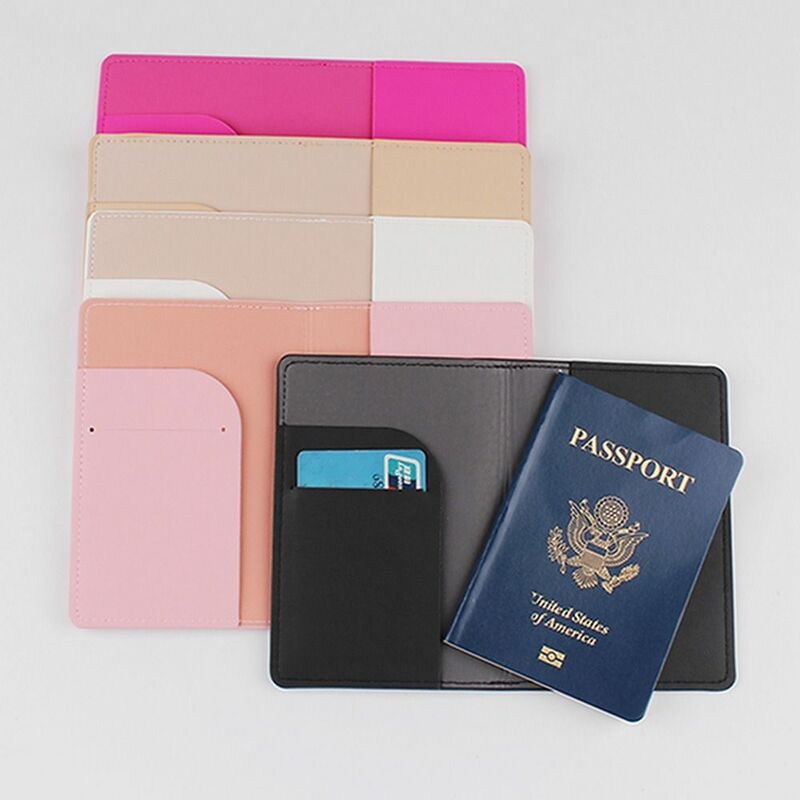 Porta pasaporte de cuero para avión, estuche para tarjeta, certificado de carta, bolsa de almacenamiento, soporte multifuncional para boletos, Clip para pasaporte