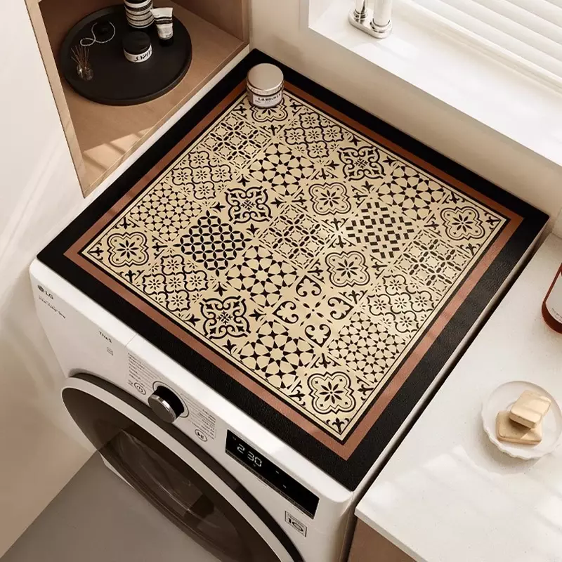 Retro Washing Machine Dust Proof Mat Refrigerator Dust Mats Kitchen Placemat Bathroom Rugs Dust-proof Drain Pad Coffee Table Pad
