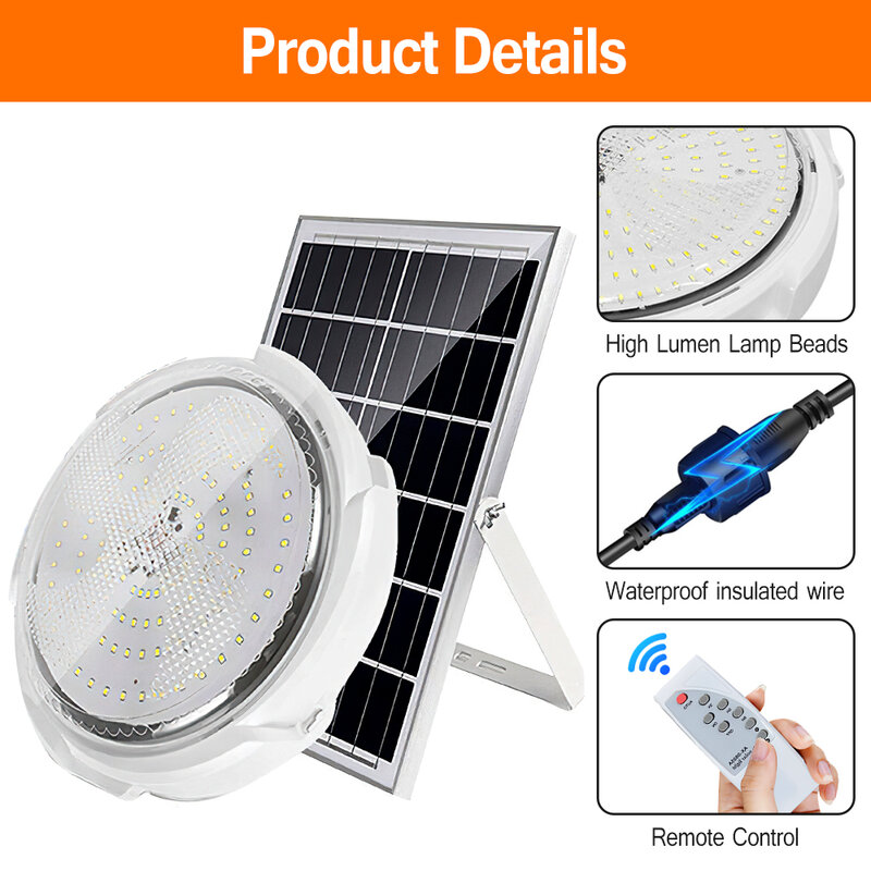 Solar Ceiling Lights Home Indoor Solar Power Lamp IP65 Waterproof Outdoor LED Top Solar Energy Interior Light Lamp