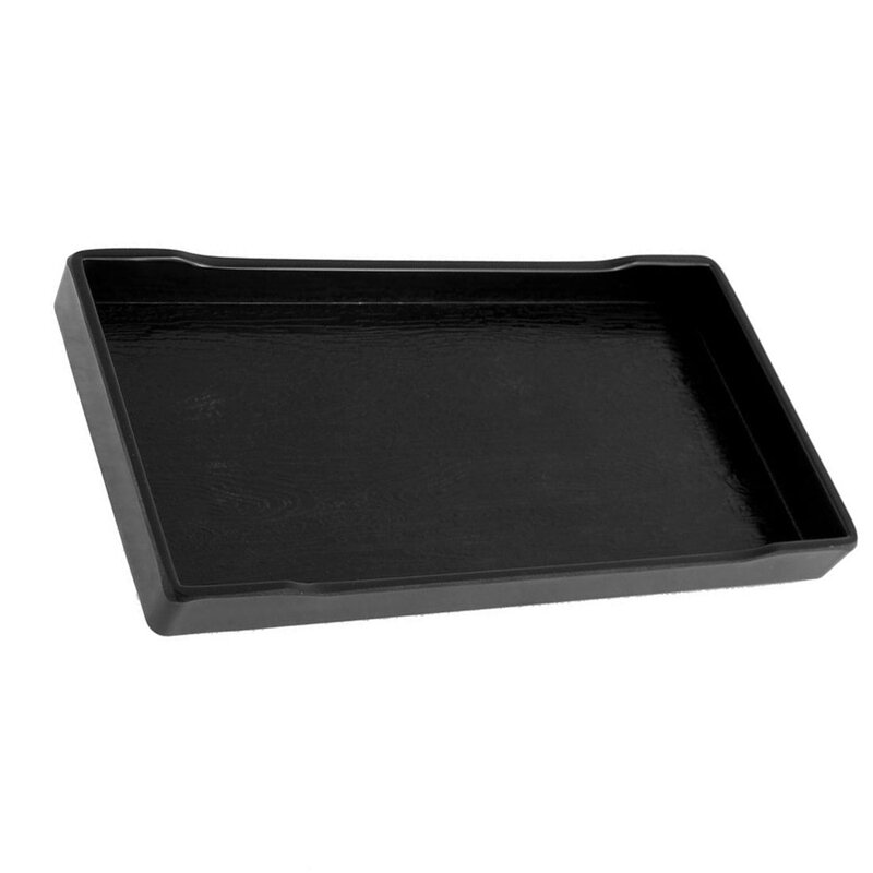 4X Plastic Rectangular Design Lunch Food Tray Salver Black