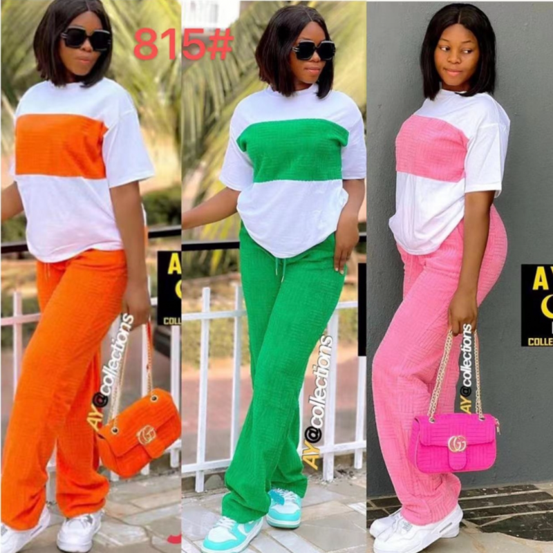 Dashiki 2 Piece Women Set African Clothes Summer Autumn New Fashion Short Sleeve Top And Pants Suit Party Lady Matching Sets