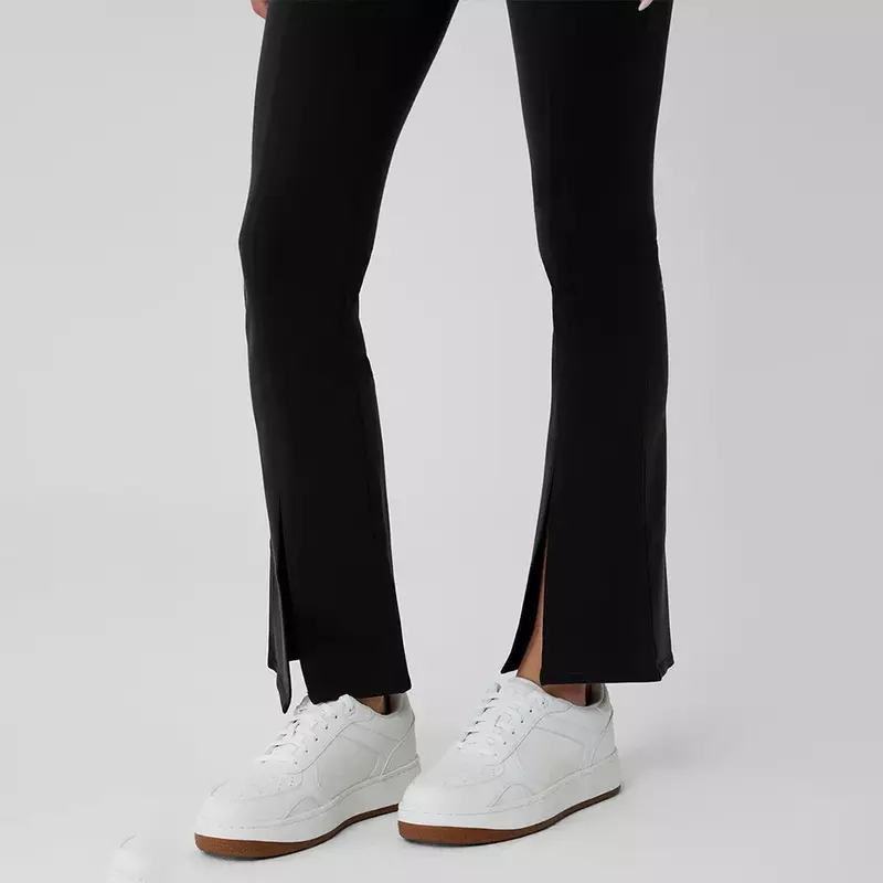 Joga rozkloszowane spodnie z rozcięciem z wysokim stanem legginsy spodnie do jogi Fitness wyglądają na cienkie na co dzień taniec z szerokimi nogawkami Micro Horn spodnie dresowe