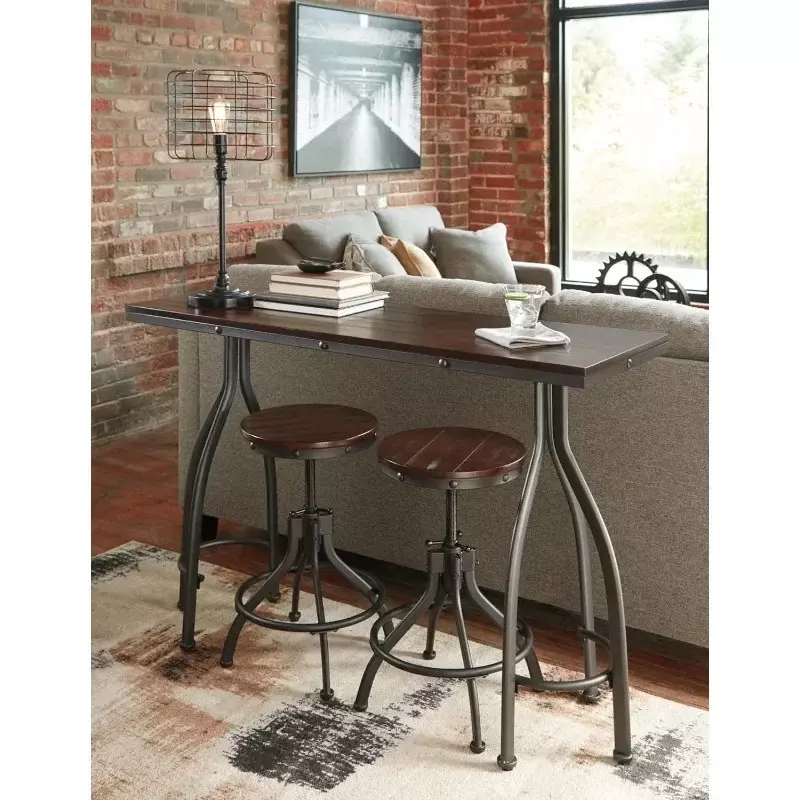 Odium Urban Counter Height Dining Table Set with 2 Bar Stools,  home bar furniture Gray