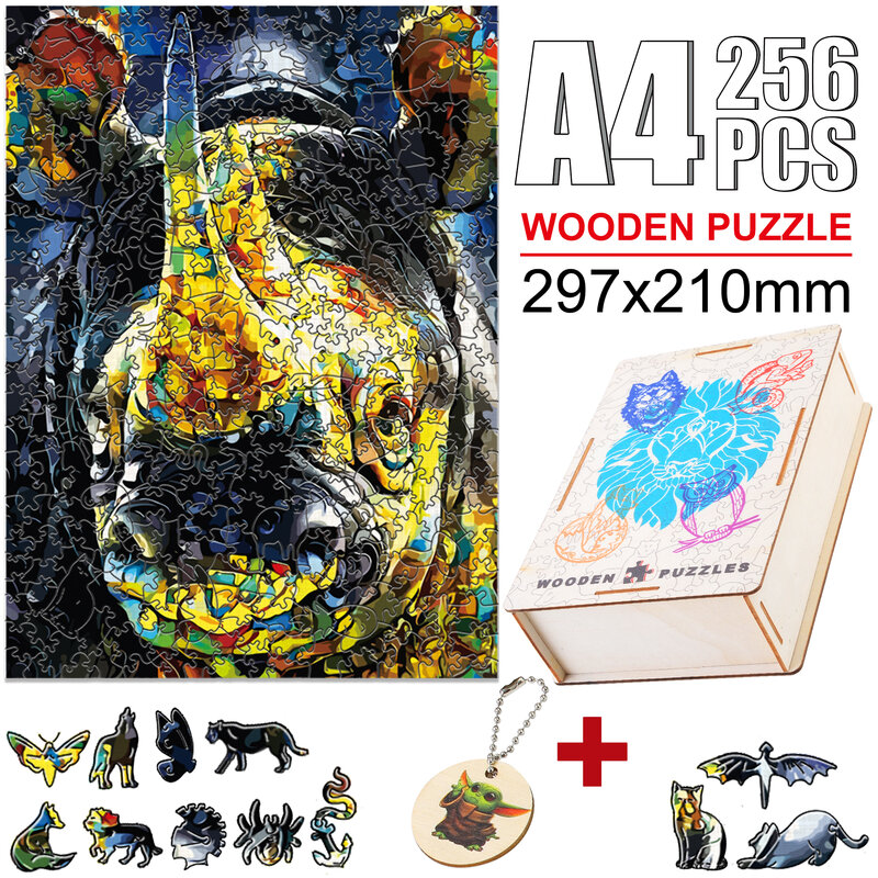 Superb Holz Tier Puzzles Für Erwachsene Kinder Exquisite Eule Puzzle Spiele Interessant DIY Zeichnung Holz Spielzeug Festival Geschenke