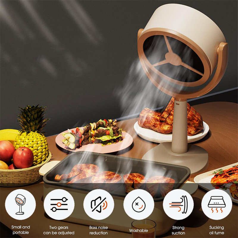 Campana extractora portátil de ángulo ajustable, Mini campana extractora de escritorio de cocina, enchufe USB recargable para barbacoa interior, campana extractora de olla caliente