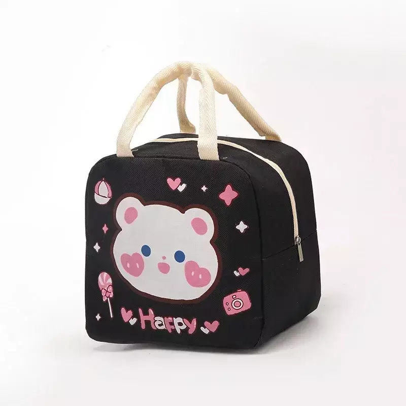 Children's Lunch Bag Multi Functional Portable Handbag Canvas Campus Outdoor Picnic Bag