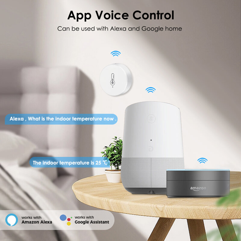 Tuya ZigBee 3.0 Sensor Kelembaban Suhu Termometer Dalam Ruangan Higrometer Smart Home Work dengan Smart Life Alexa Google Assistant