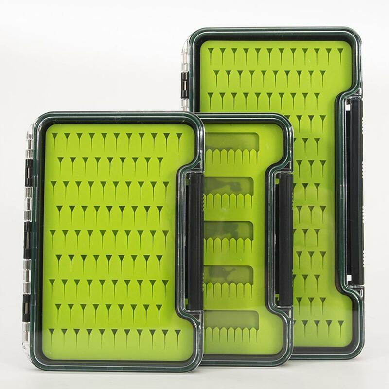 Caixa portátil do armazenamento da mosca do silicone, transparente, resistente ao impacto, impermeável, pesca