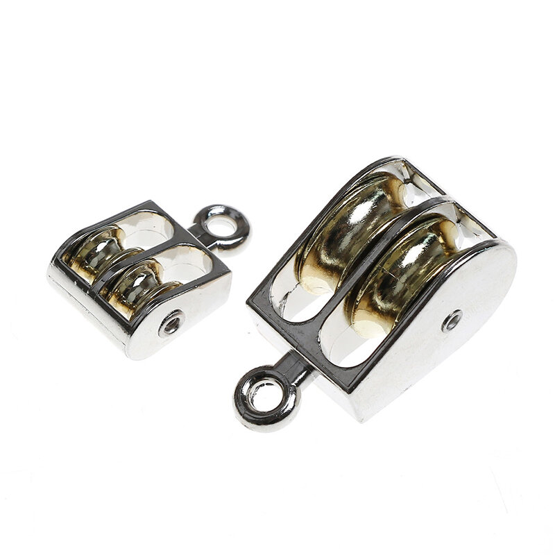 Polea De Metal de aleación de Zinc, bloque de corona de polea fija y rueda de elevación de aparejos, Mini polea simple/doble para bricolaje, 36/52/75mm