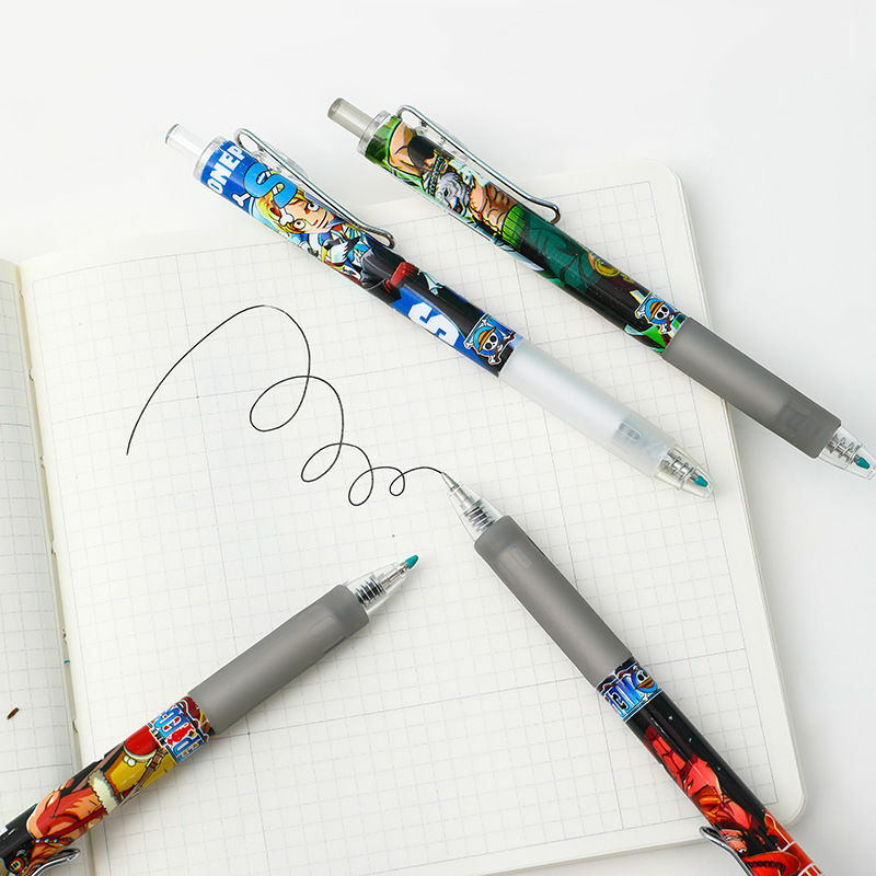 Bandai One Piece Lufei neutral pen studenti usano animazione dei cartoni animati per premere la penna 0.5mm bullet head navigation king black pen