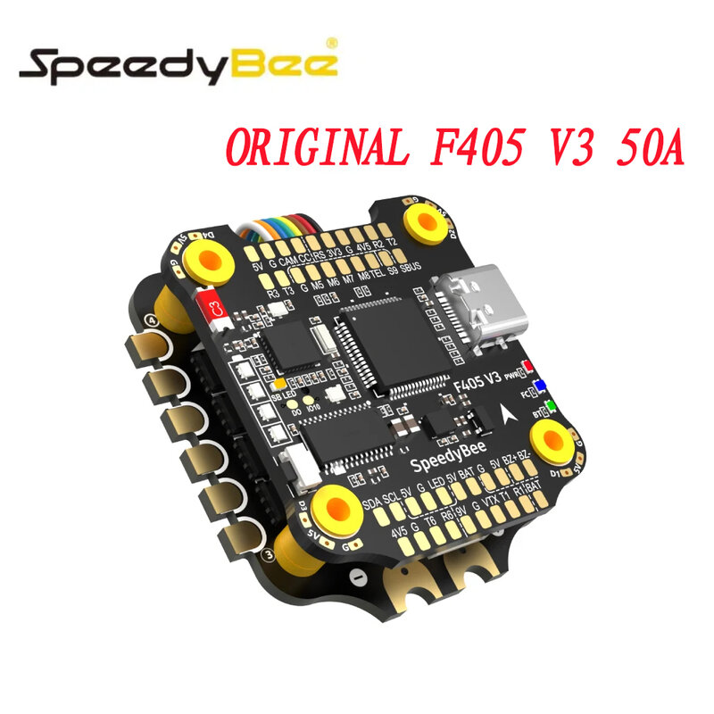 Полетный контроллер SpeedyBee F405 V3, поддержка BetaFlight/INAV BLS-50A/65A 4 в 1 ESC Stack для использования в FPV дроне, запчасти для квадрокоптера