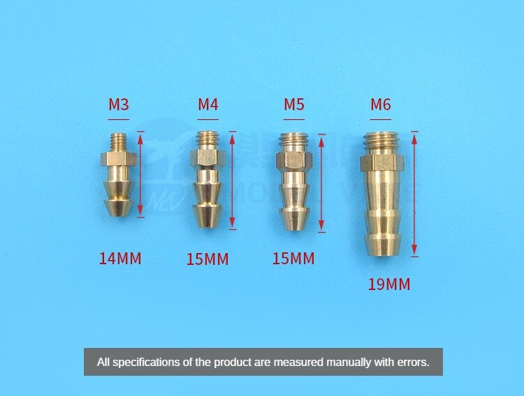 RC Boat Brass M3/M4/M5/M6 Thread Dual Bayonet Water Nipple Fuel Nozzle Water Cooling Faucet For Methanol Gasoline Boat
