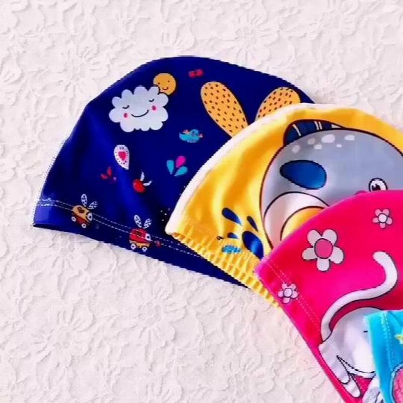 Casquette de natation en tissu pour enfants, chapeau de protection des oreilles pour garçons et filles