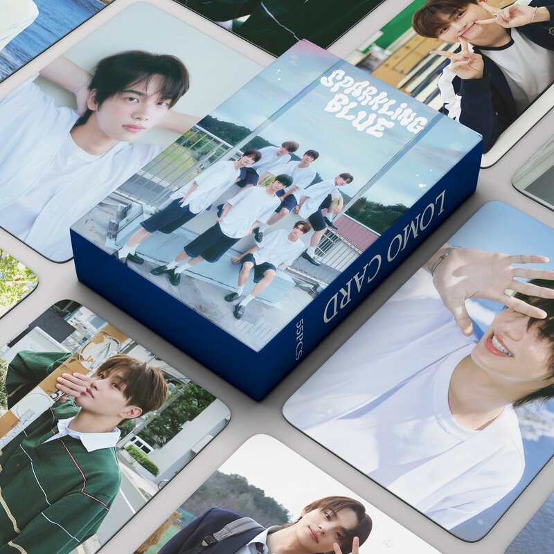 Kpop TWS Album błyszcząca niebieska karta w pudełku 55 sztuk/zestaw Shinyu Dohoon wysokiej jakości HD zdjęcie LOMO cards