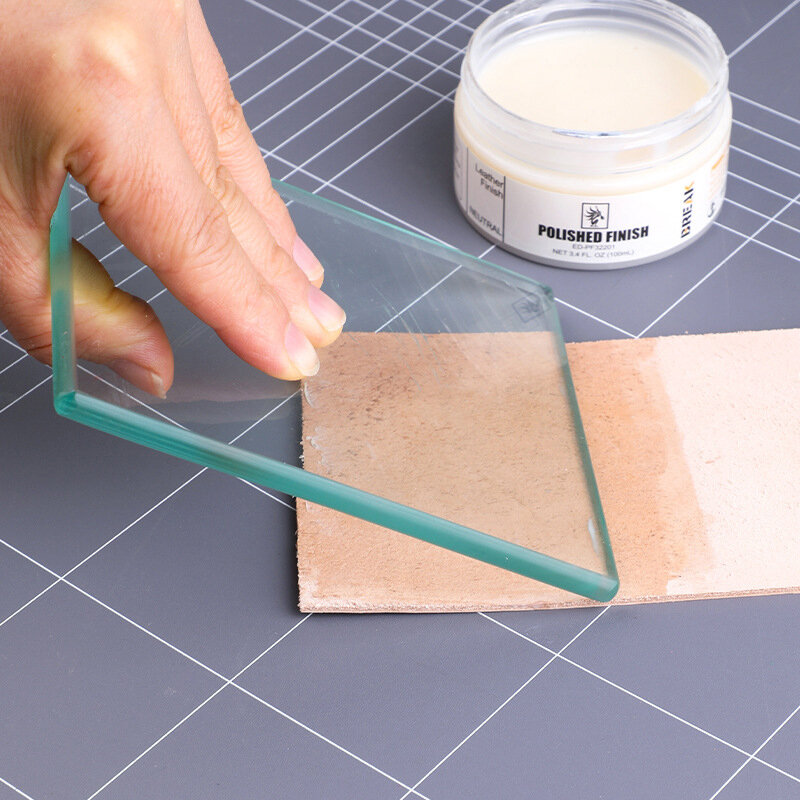 Lucidatrice per pelle strumenti artigianali Slicker in vetro temperato trasparente per lucidatura lucidante finitura in pelle Tokonole Gum Tool
