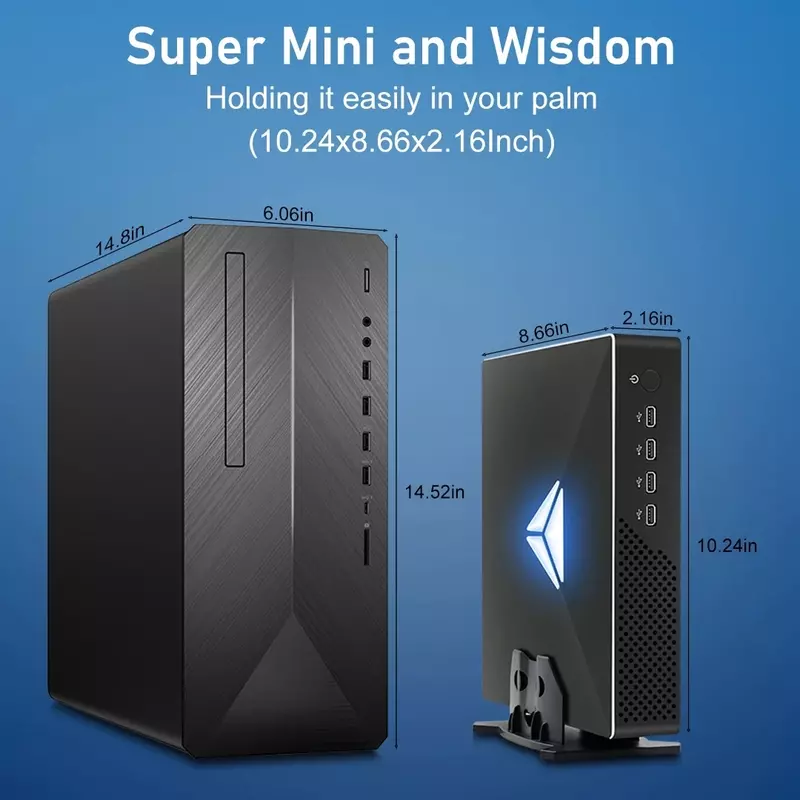 MSECORE-Mini PC MV200, ordenador de escritorio con Windows 11, Intel Core i9-9900T, GTX1660S, 6GB, NVME SSD 2 x DDR4 4K, wifi6