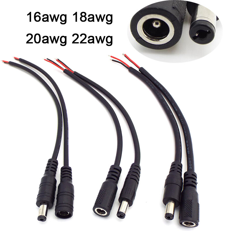 2A 5A 7A 10A DC Male Female Power Supply Connector extend Cable 5.5X2.1MM Copper Wire for led strip CCTV Camera J17