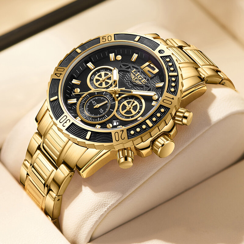 LIGE-Relógios femininos de quartzo, relógio de aço inoxidável, relógio de pulso feminino, marca superior, relógios de luxo