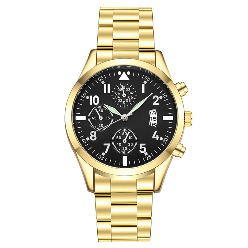 Relógio de pulso de quartzo luminoso de aço inoxidável luxuoso masculino, relógio de negócios masculino, relógio calendário, presentes casuais, novo