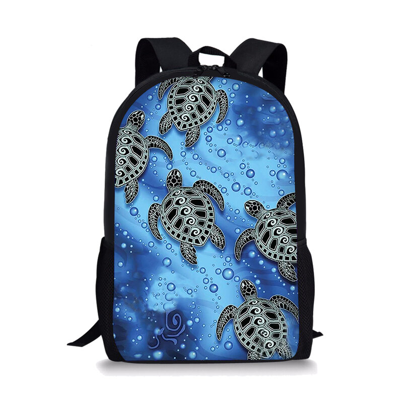 Trendy 3D Sea Turtle Pattern Print Backpack For Teens Boys Cool Children Daily Kids Students Durable Multifunctional Backpack