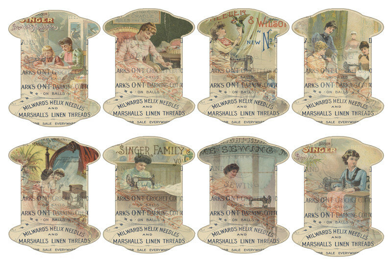 8Pcs/Pack Retro Antique Sewing Winding Vintage Sticker DIY Craft Scrapbooking Album Junk Journal Decorative Stickers