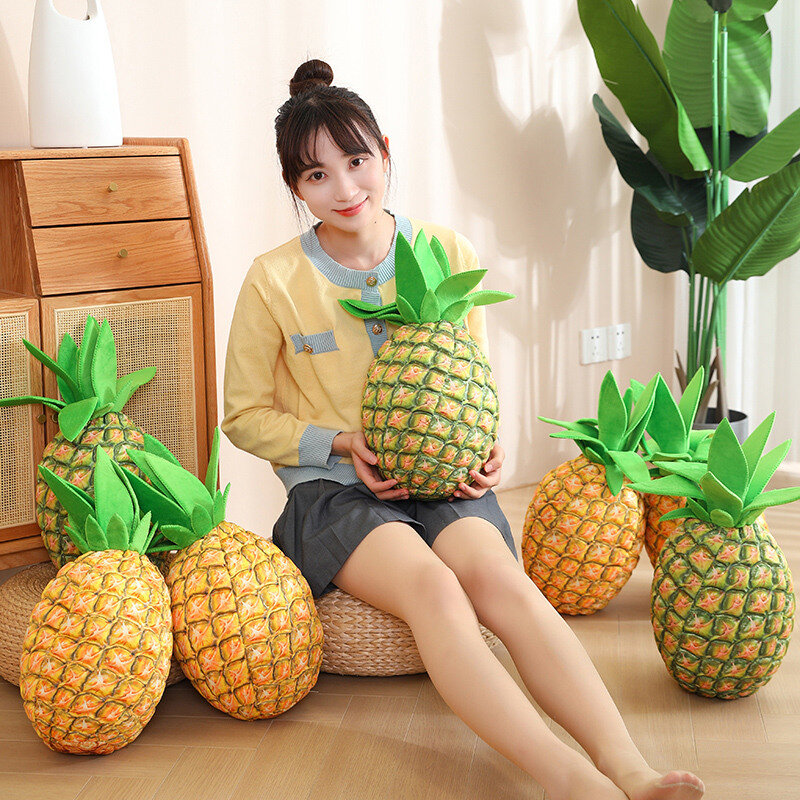 48Cm Kawaii Creatieve Ananas Fruite Knuffel Schattige Gevulde Plant Fruiten Plushies Pop Zacht Sierkussen Voor Meisjes Kids Cadeaus