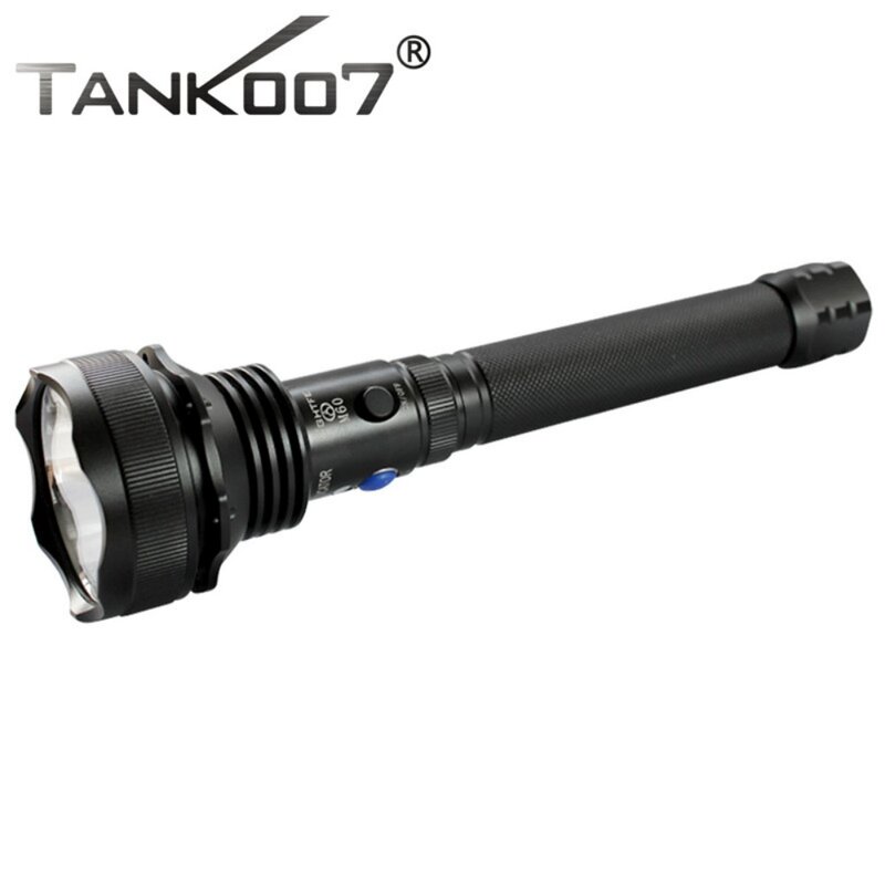 Tank007 TC60 Police Military Tactical Flashlight Cree XM-L U2 1200lm Search LED Torch for Hunting Camping by 2 X18650 Battery